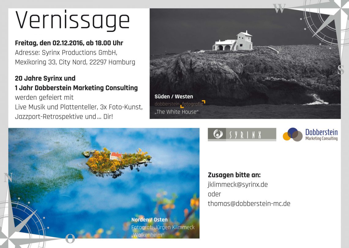 Vernissage und Kurzausstellung bei Syrinx Music & Media, Hamburg
